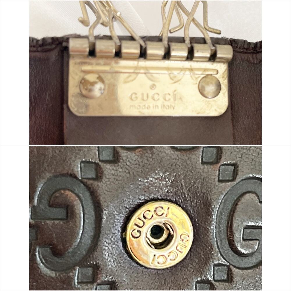 GUCCI PROJECT PIECE Guccissima Leather Key Case Brown - Picture 4 of 10